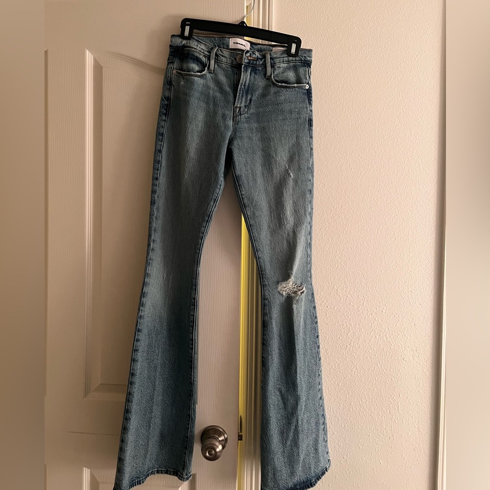 Frame Denim Light Blue Flare Jeans